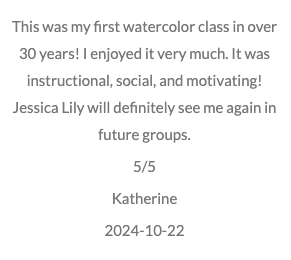 Classes & Events - Jessica Lily